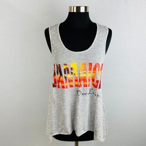 Sun Kissed Brand Travel Vacation Jamaica One Love Women's Gray Tank Top Shirt S